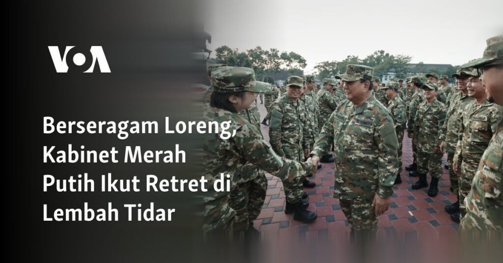 Berseragam Loreng, Kabinet Merah Putih Ikut Retret di Lembah Tidar